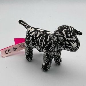 Victoria’s Secret PINK MINI Geometric black white plush dog NWOT